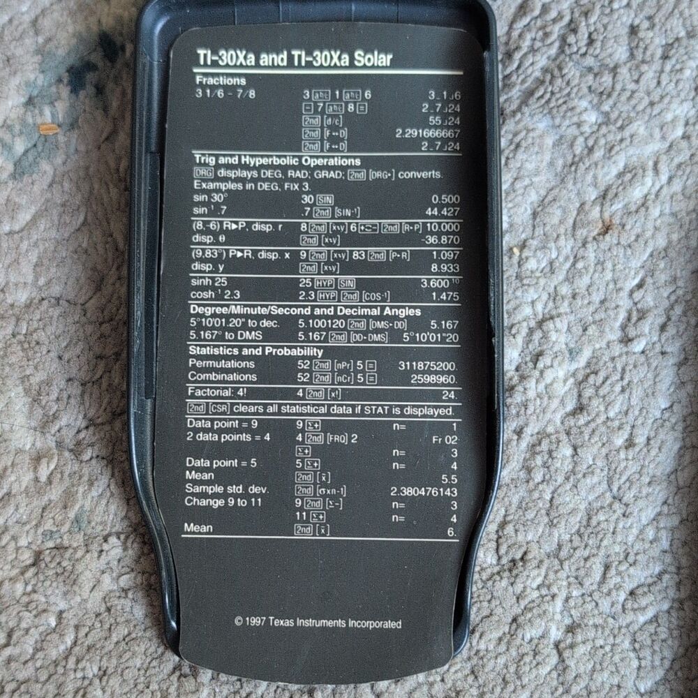 Texas Instruments TI-30Xa Scientific Calculator, LCD, Battery Black Tested Works - Picture 4 of 4